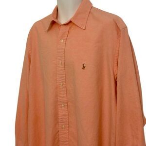 Vintage 90's Ralph Lauren Long Sleeve Yarmouth Oxford Casual Button Down 100% Co